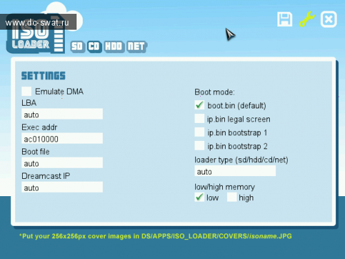 ISO Loader settings