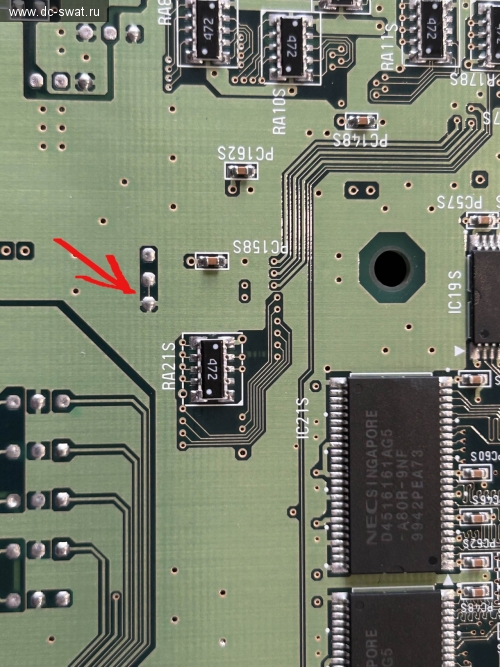 NAOMI motherboard - JP3 back NAOMI motherboard - JP3 back